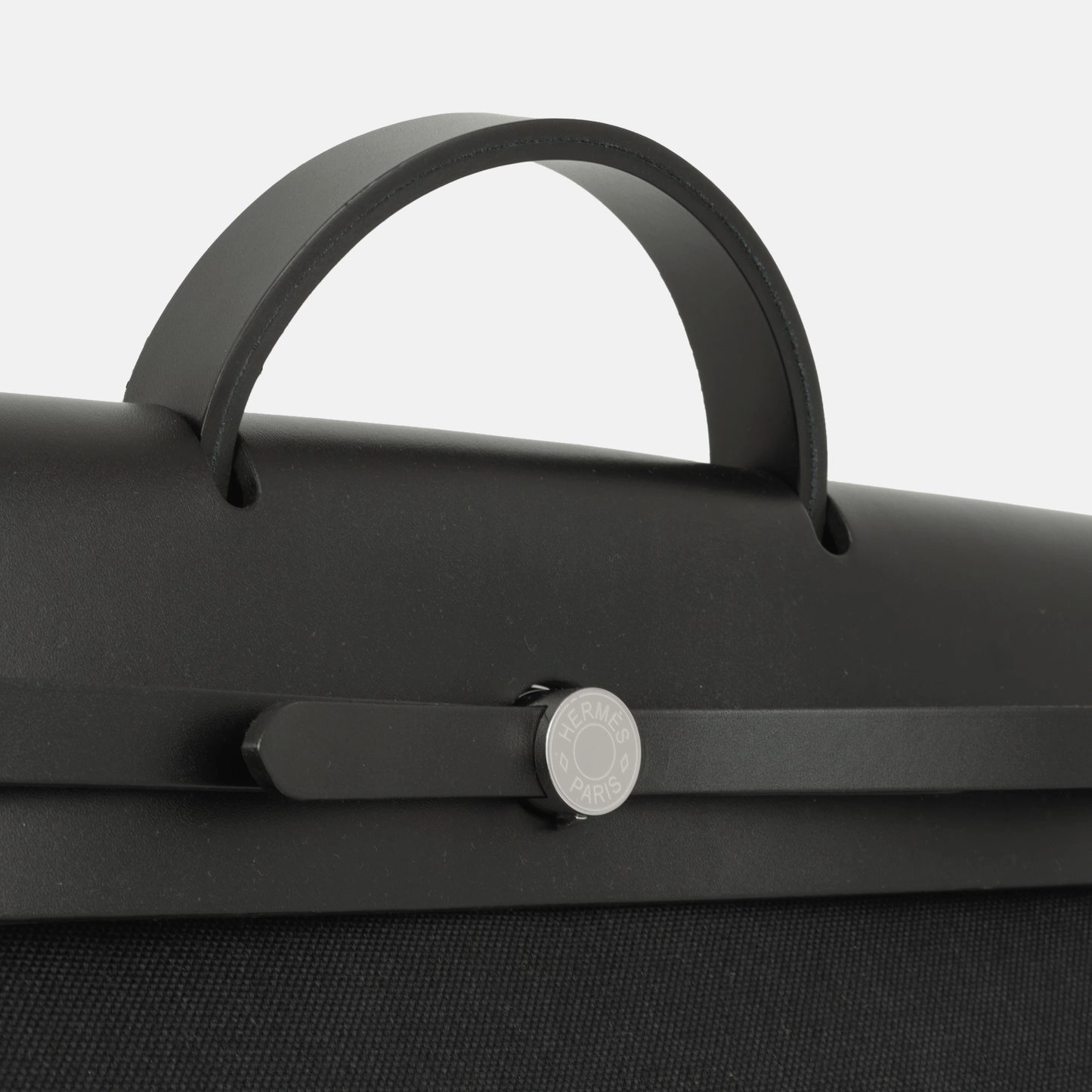 Herms Herbag 39 Noir Canvas / Hunter PHW