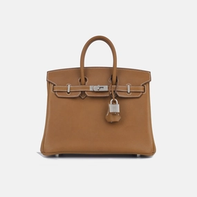 Herms Herms - Birkin 25 - Fauve Barenia Faubourg PHW - Brand New