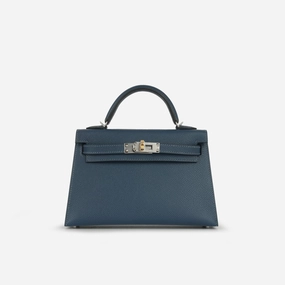 Herms Herms - Mini Kelly 20 - Bleu De Prusse Epsom ELHW - 2024 - Brand New