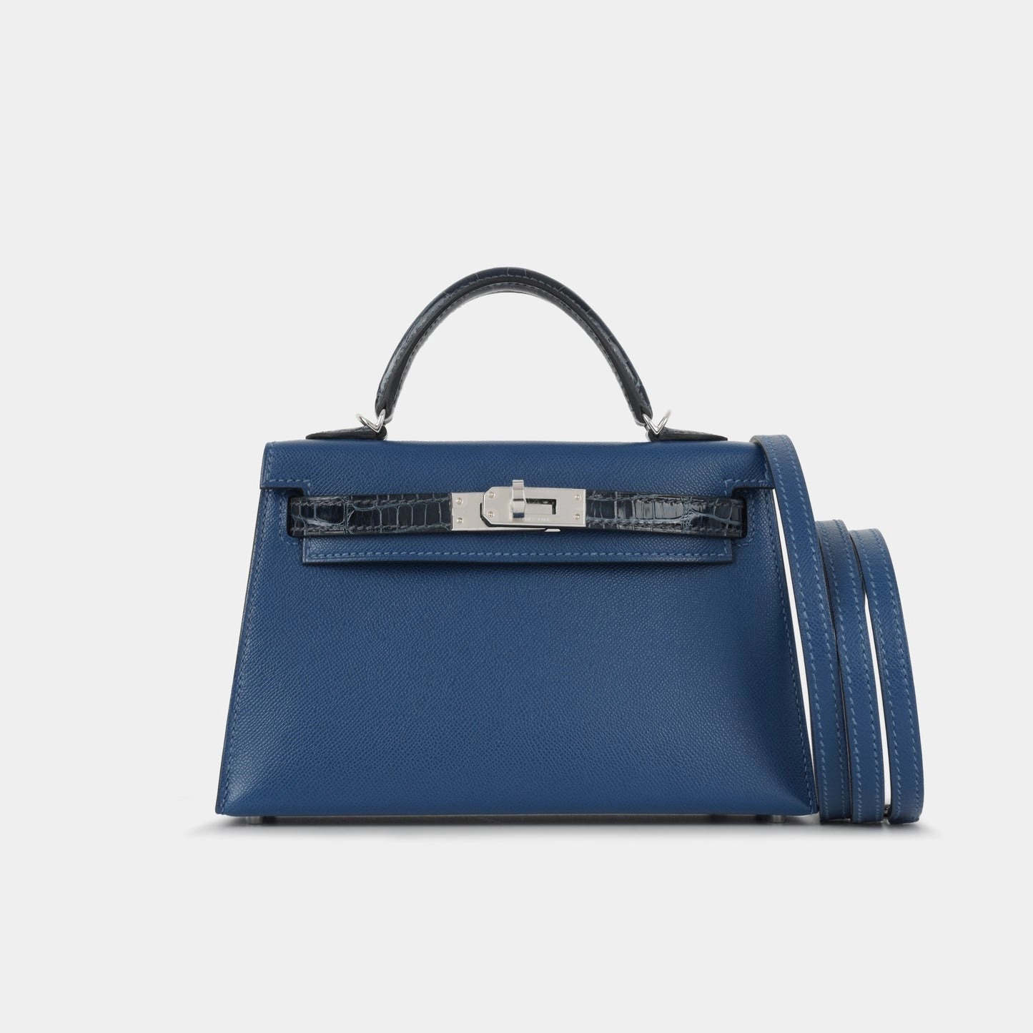 Herms Herms - Mini Kelly Touch - Deep Bleu Madame / Bleu Altique Alligator Lisse - PHW - 2024 - Brand New