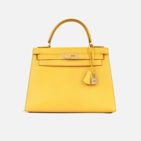 Herms Herms - Vintage Kelly 28 - Jaune Ambre Epsom GHW - 1992