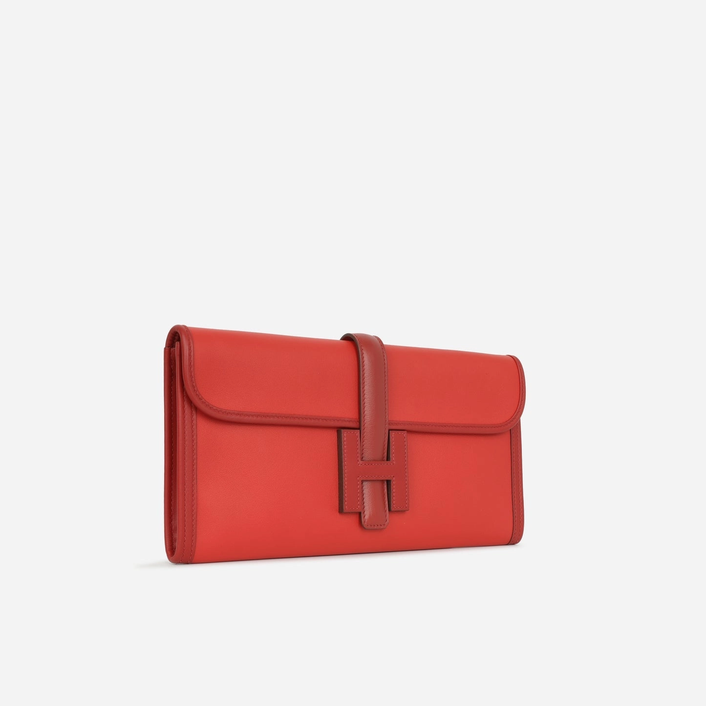 Herms Jige Clutch 29 Vermillion / Rouge Vif Swift Leather