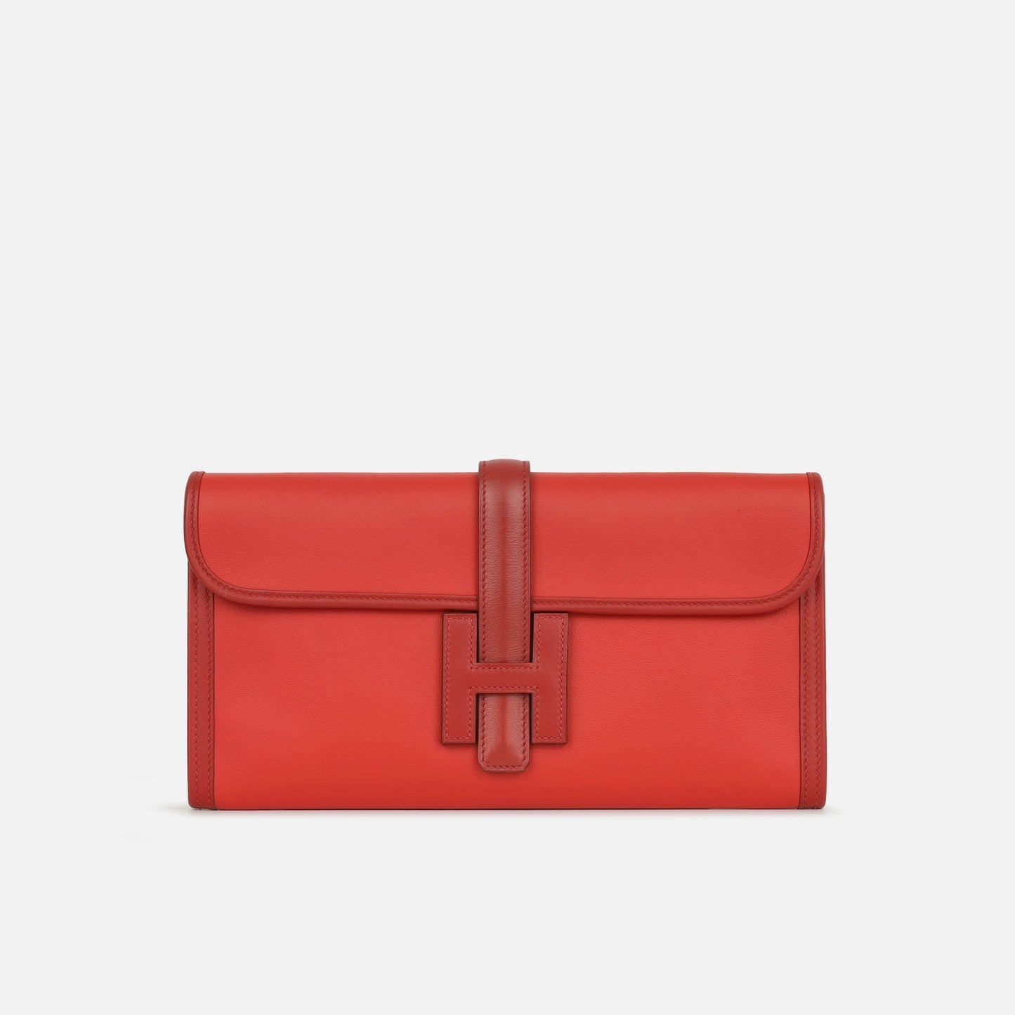 Herms Jige Clutch 29 Vermillion / Rouge Vif Swift Leather