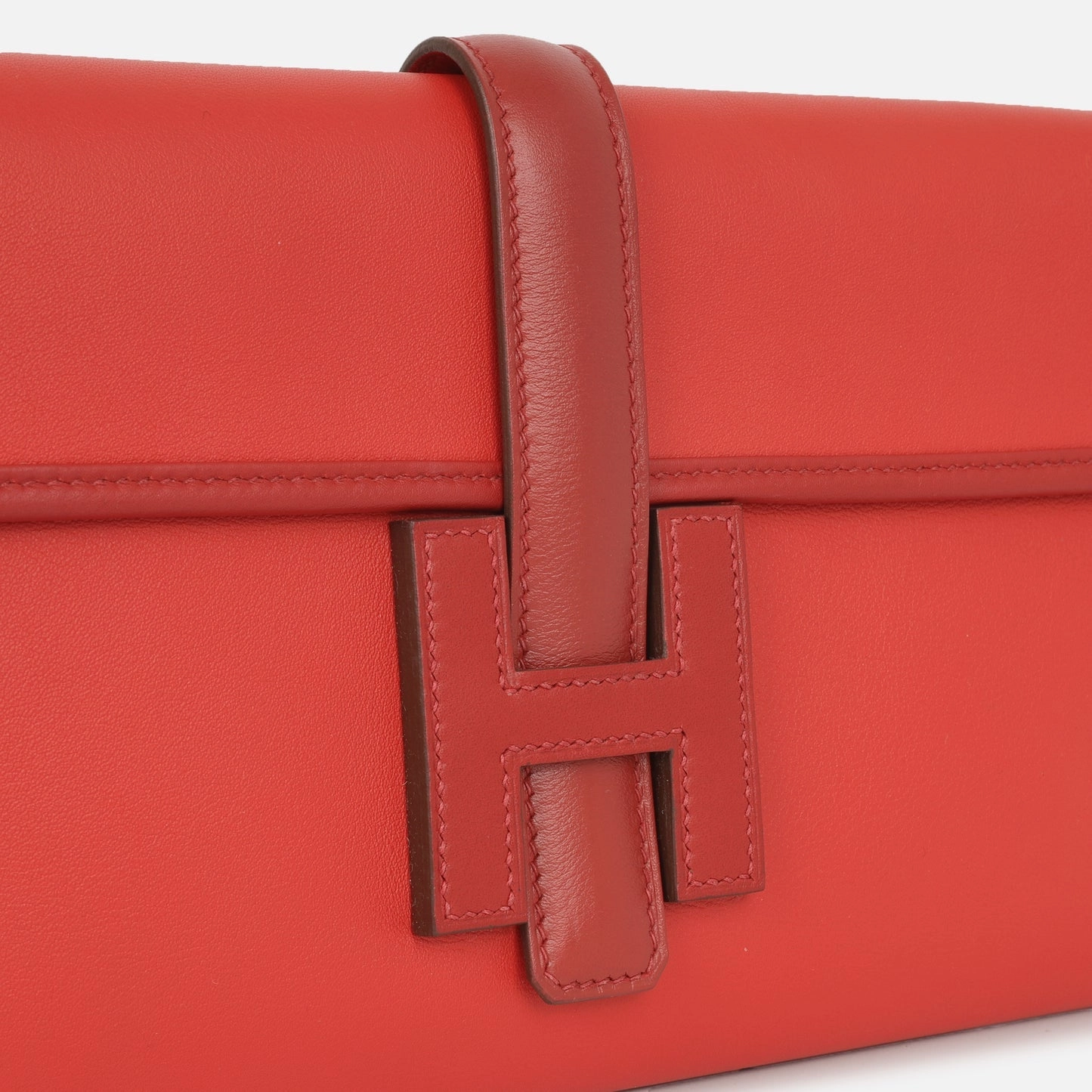 Herms Jige Clutch 29 Vermillion / Rouge Vif Swift Leather
