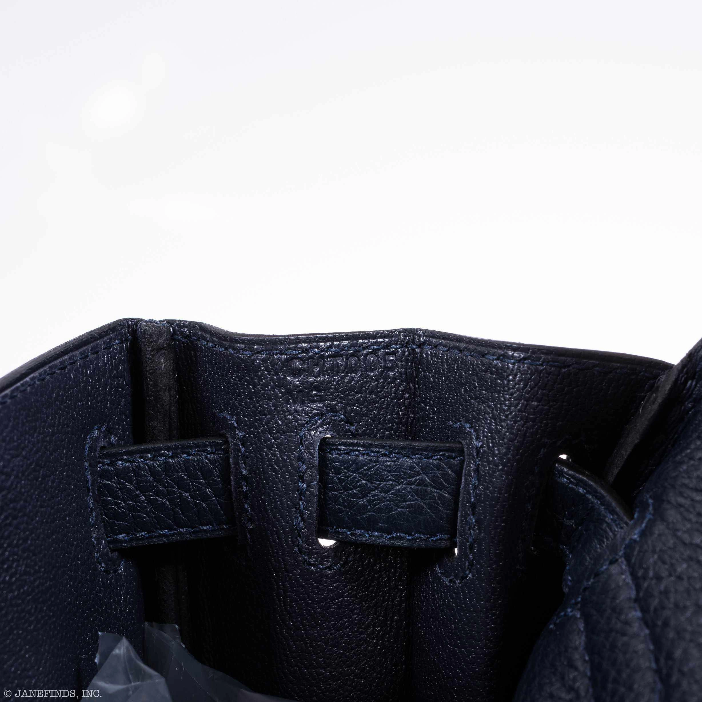 Herms Kelly 22 Ado Backpack Blue Nuit Clemence Gold Hardware