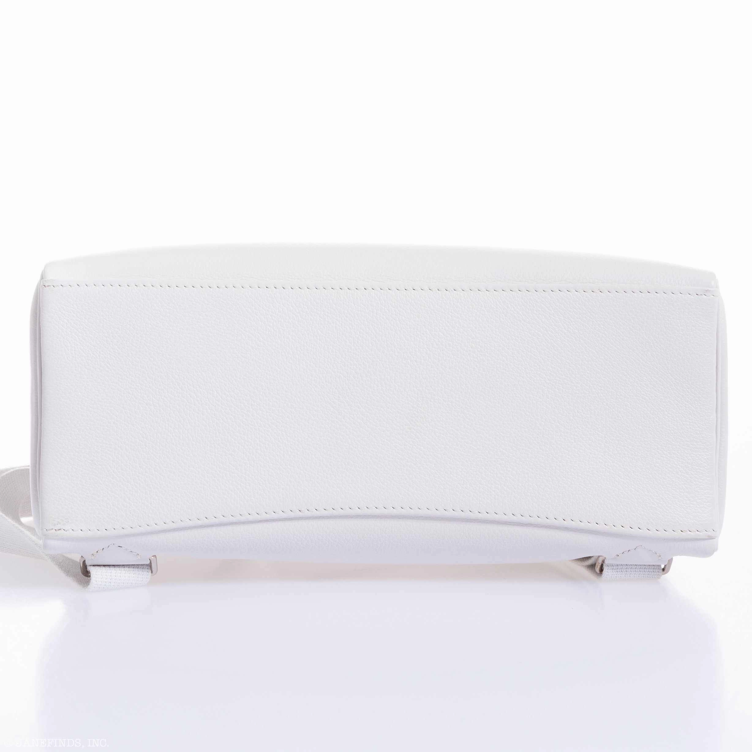 Herms Kelly 27 Ado Backpack White Graine Palladium Hardware