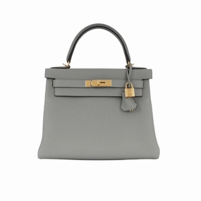 Herms Kelly 28 - Gris Mouette (NWT)