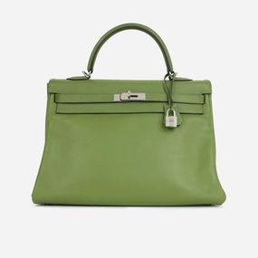 Herms Kelly 35 - Vert Anis Swift Palladium