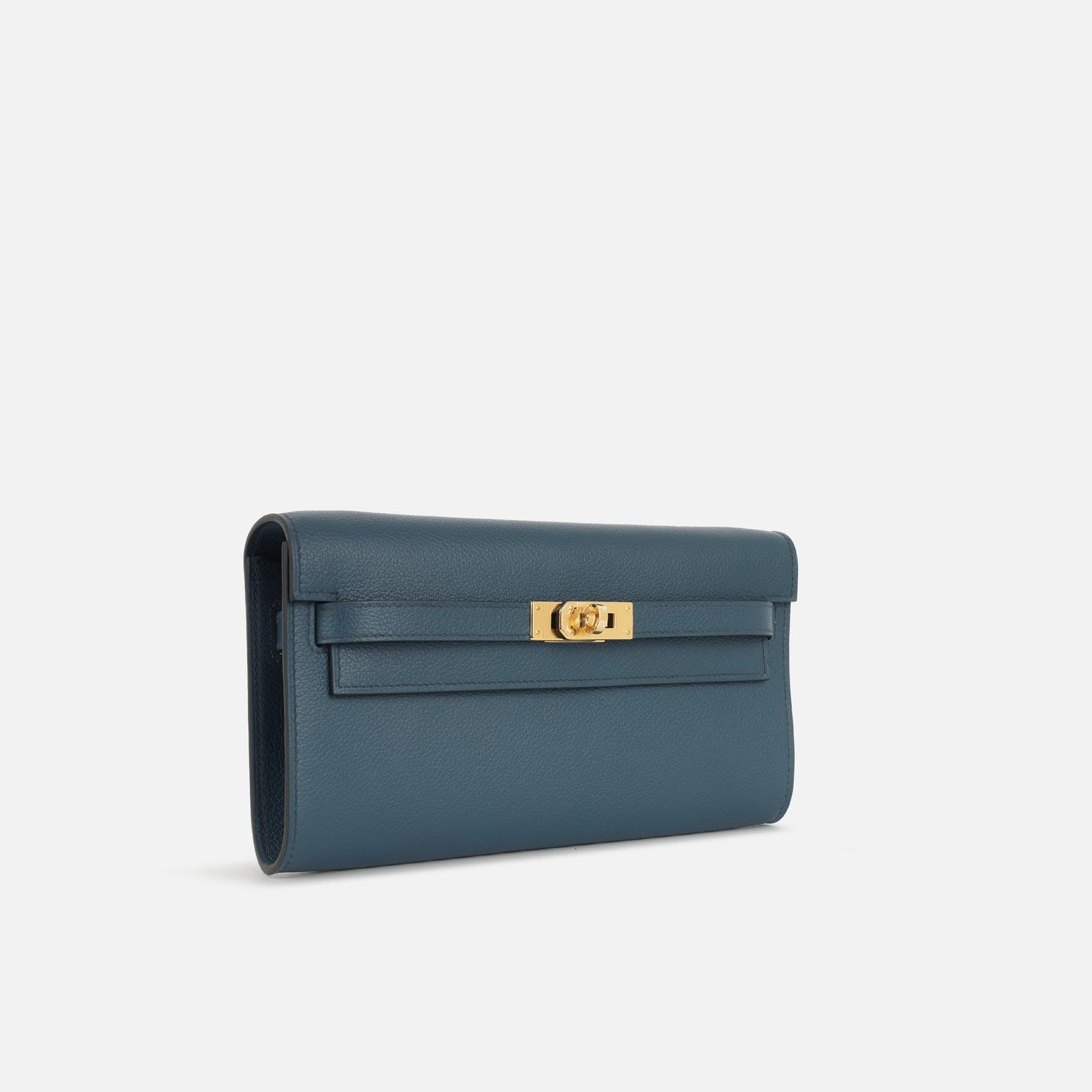 Herms Kelly To Go Wallet Bleu De Prusse Evercolor GHW (NWT)
