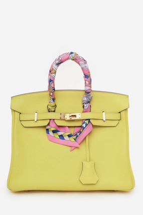 Herms Lime Green Swift Leather Birkin 25