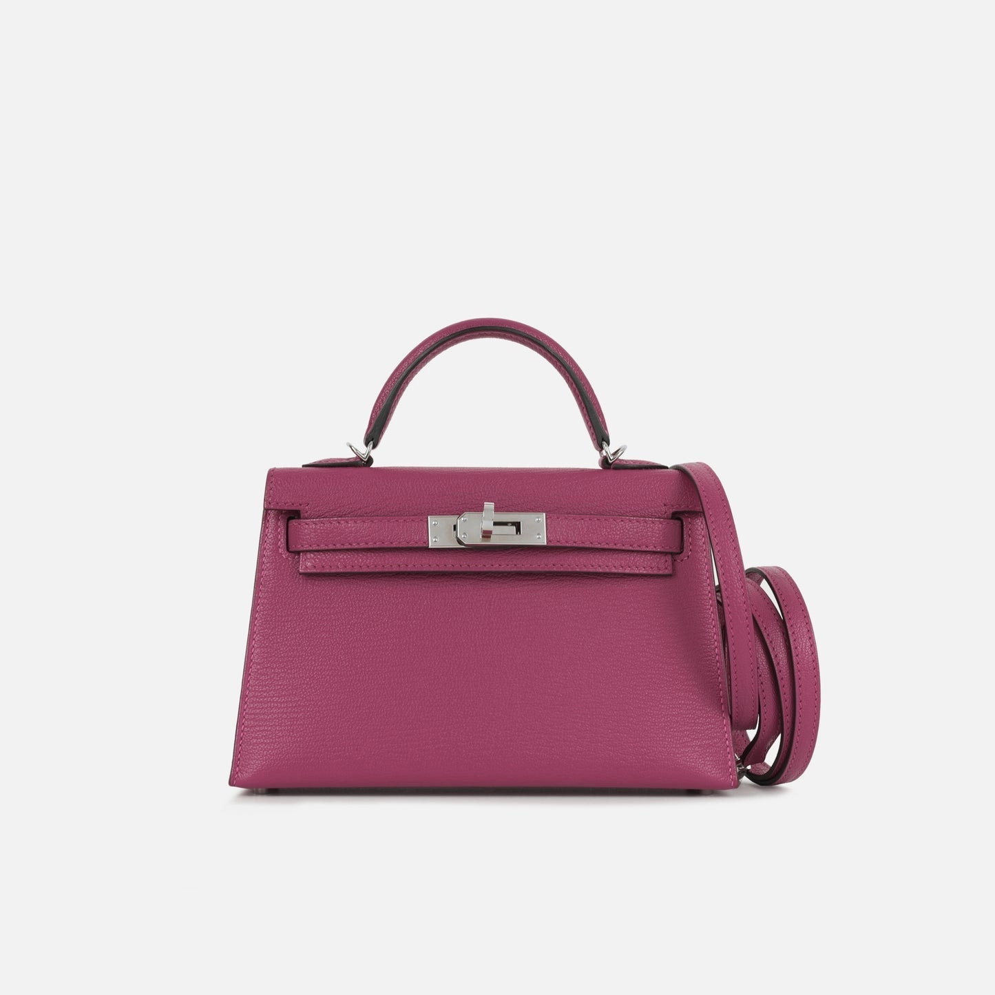 Herms Mini Kelly 20 - Rose Pourpre Chevre Palladium