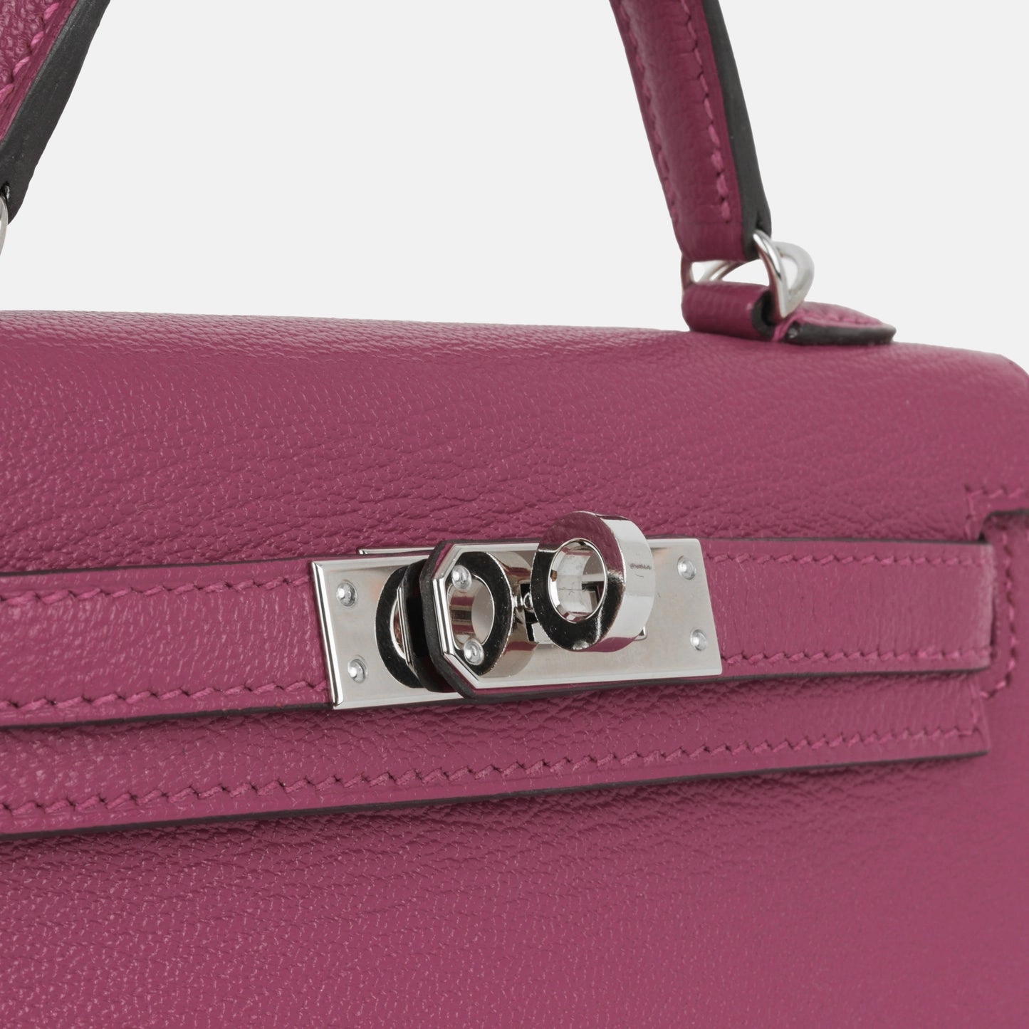 Herms Mini Kelly 20 - Rose Pourpre Chevre Palladium