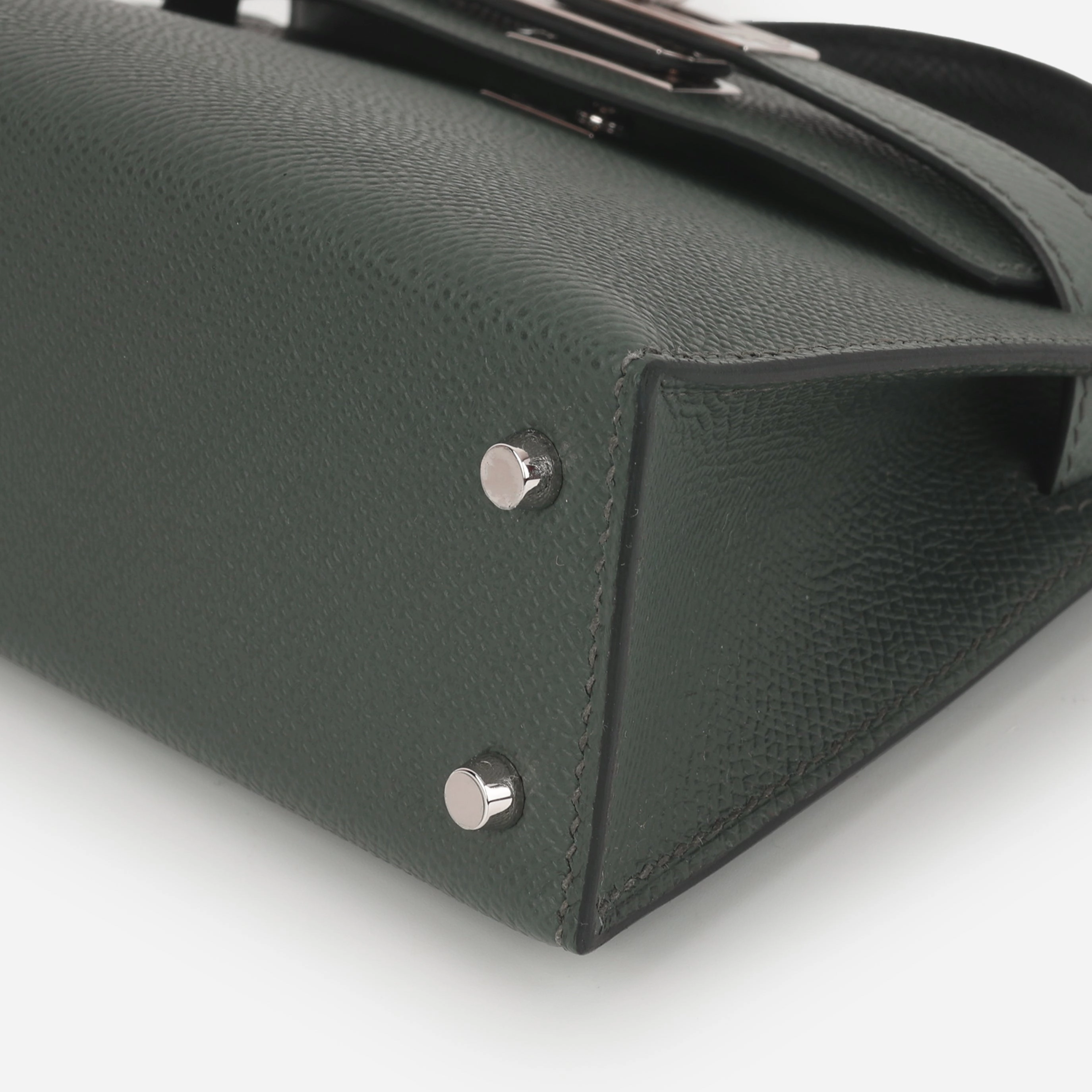 Herms Mini Kelly - Vert Mangrove / Vert Amande / Noir