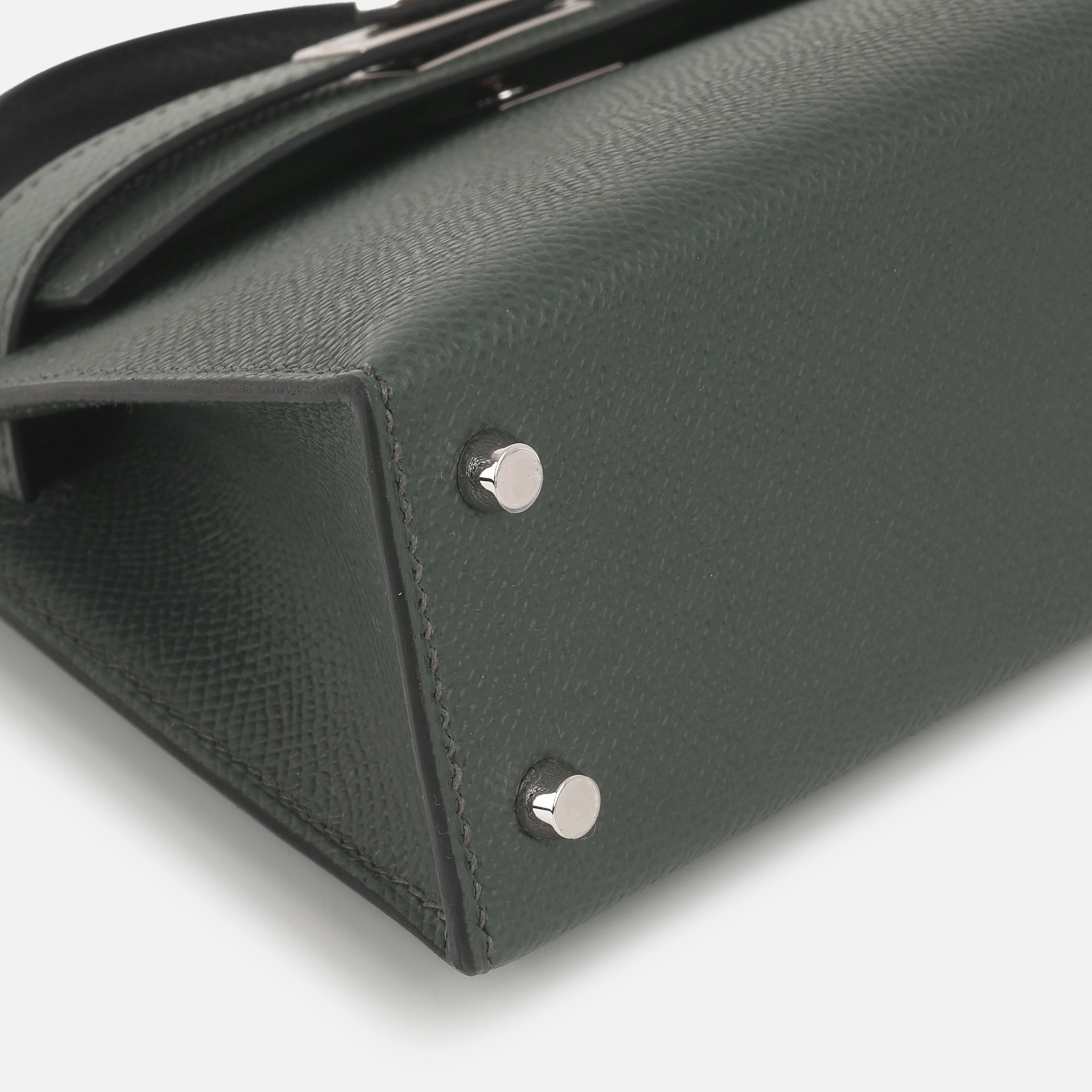 Herms Mini Kelly - Vert Mangrove / Vert Amande / Noir