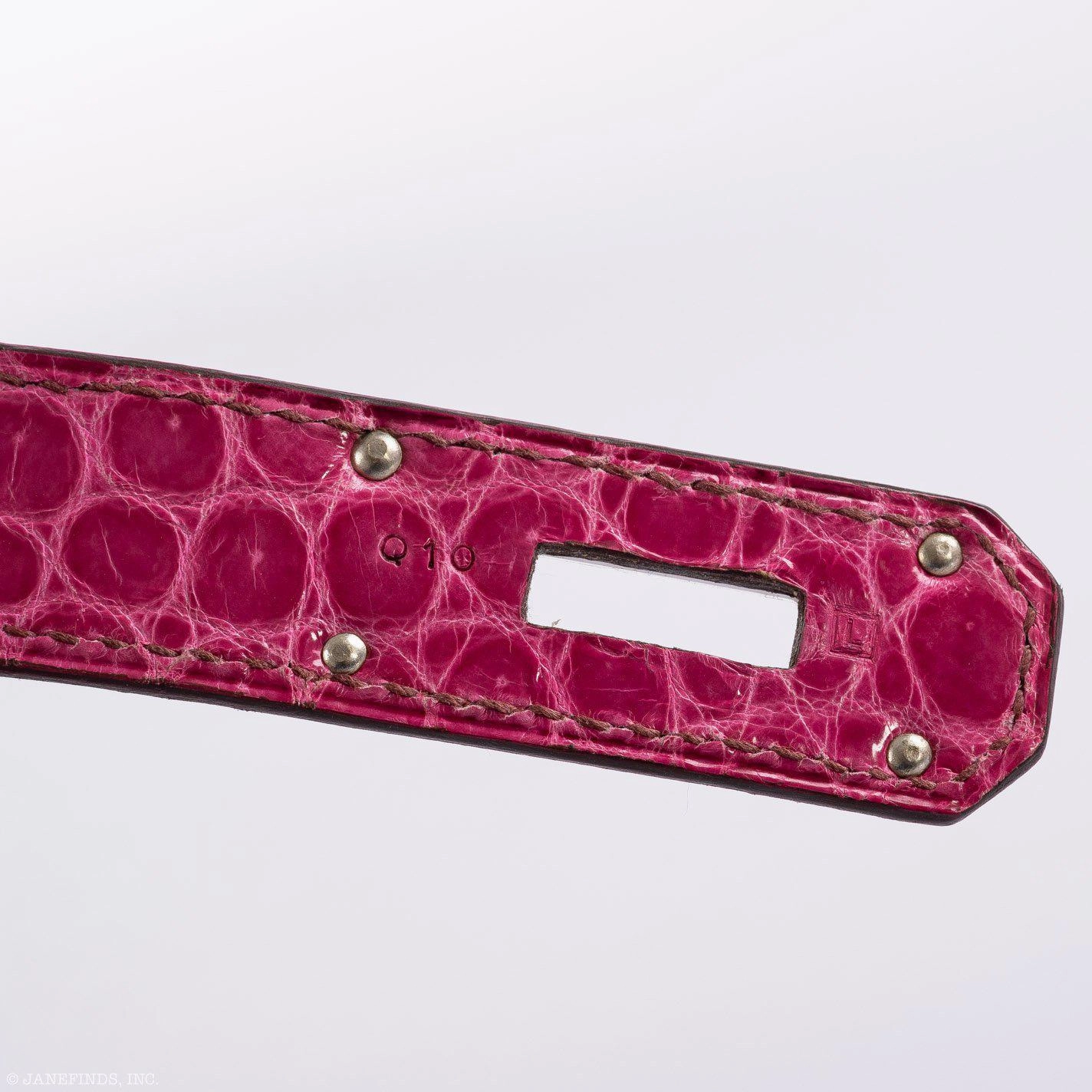 Herms Shoulder Birkin 42 JPG Fuchsia Porosus Crocodile Palladium Hardware