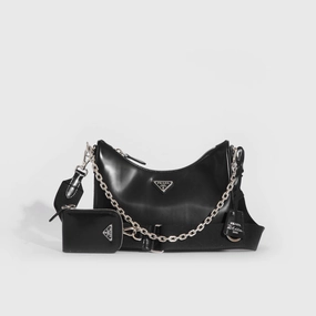 Hobo Re-edition 2005 Brushed Leather Crossbody in Black