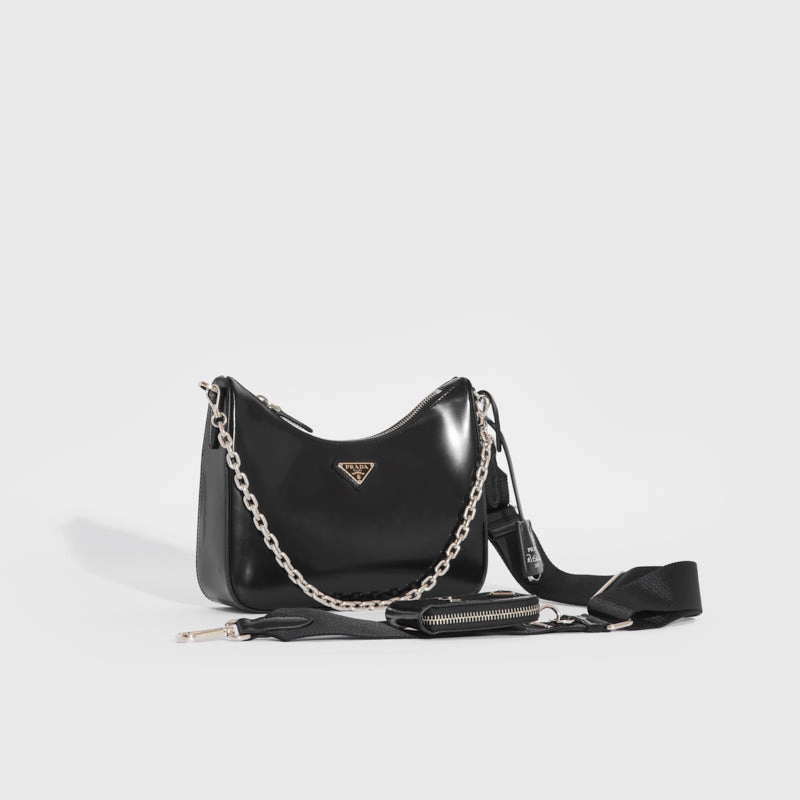 Hobo Re-edition 2005 Brushed Leather Crossbody in Black