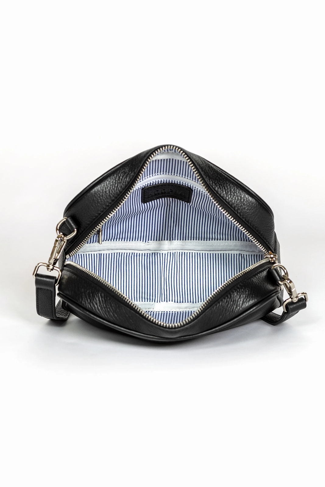 HOOPLA SOFT LEATHER CROSSBODY BOX BAG BLACK