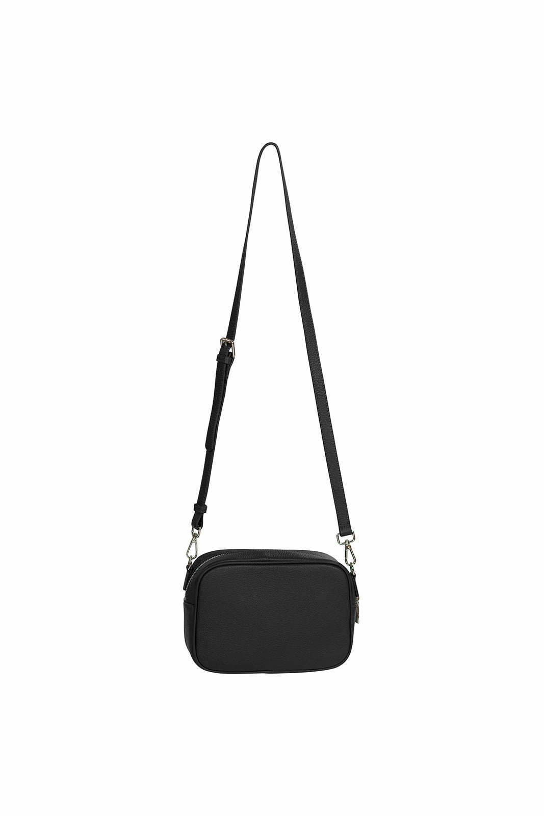 HOOPLA SOFT LEATHER CROSSBODY BOX BAG BLACK