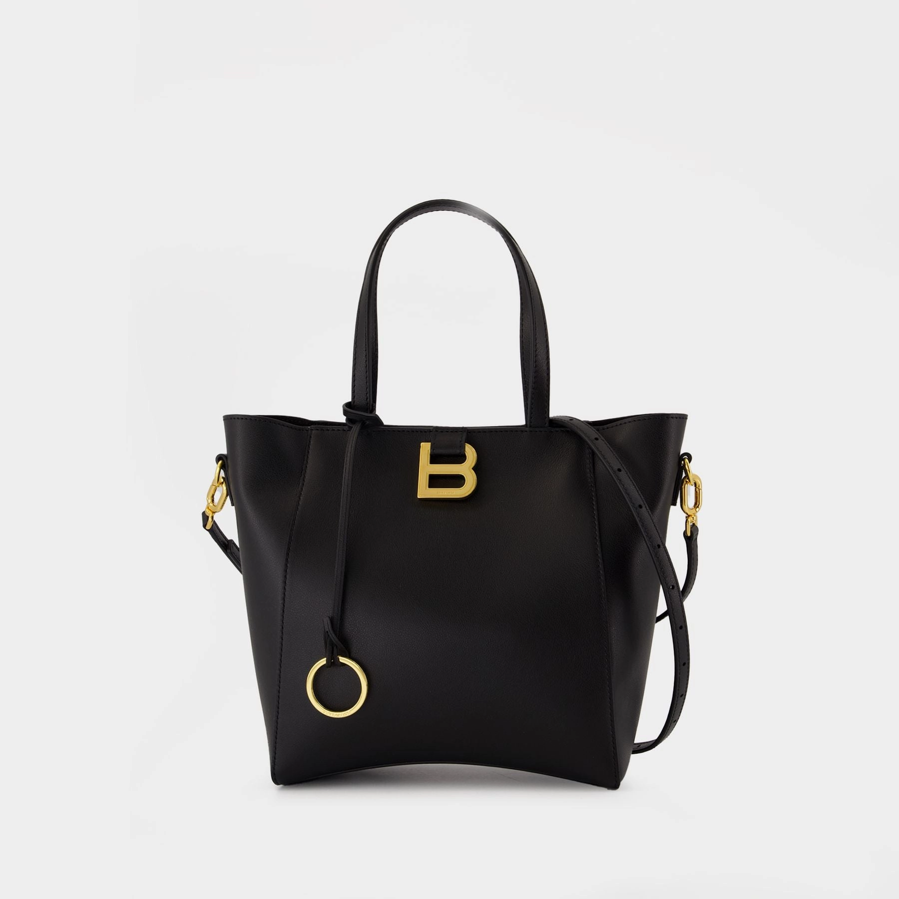 Hourglass Soft Small Shopper Bag - Balenciaga - Leather - Black