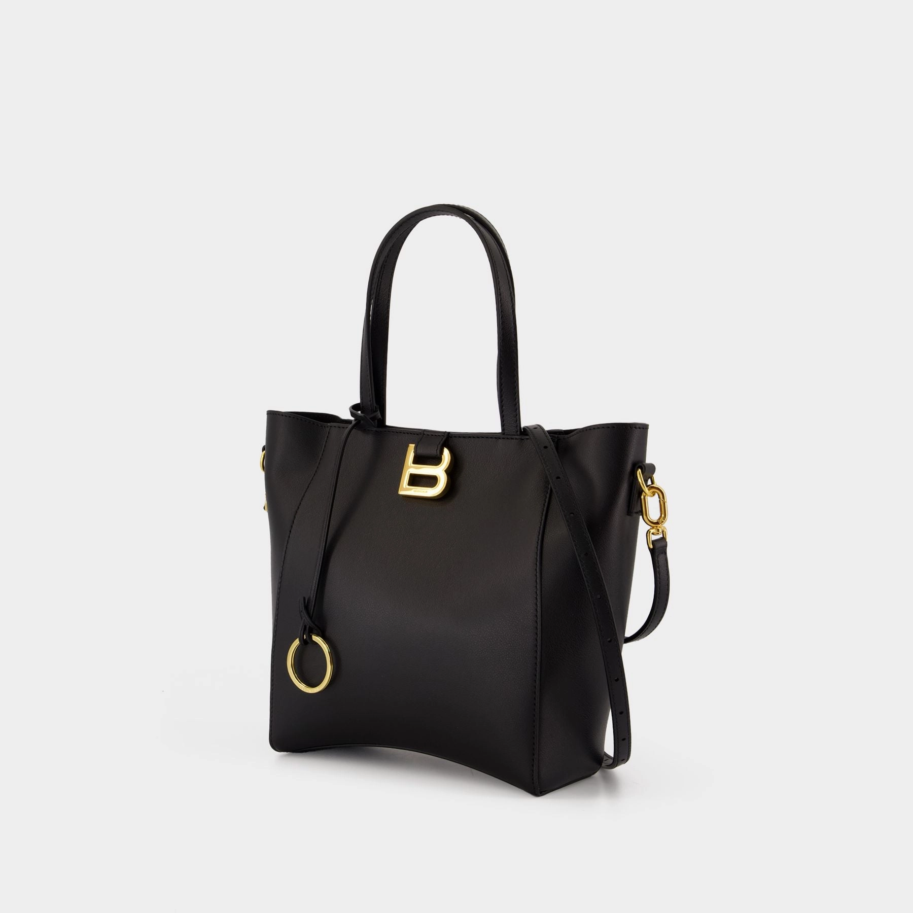 Hourglass Soft Small Shopper Bag - Balenciaga - Leather - Black