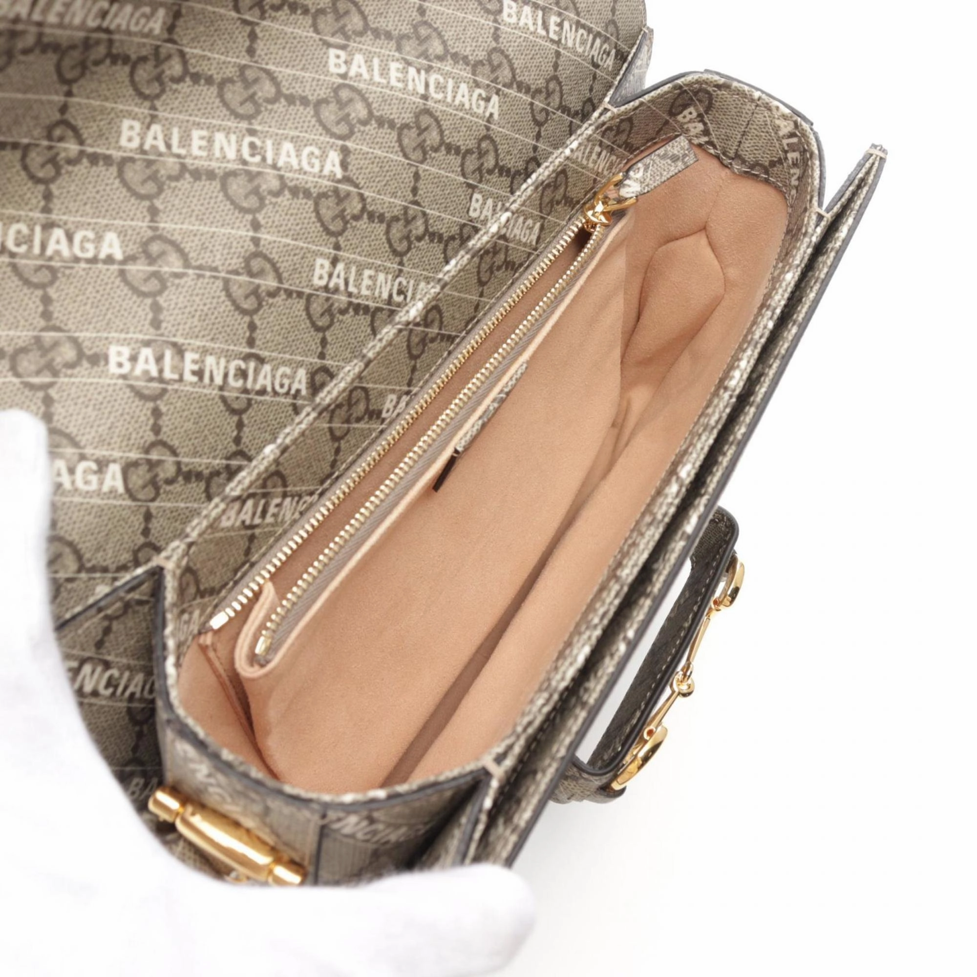 Hourglass XS Beige Shoulder Bag