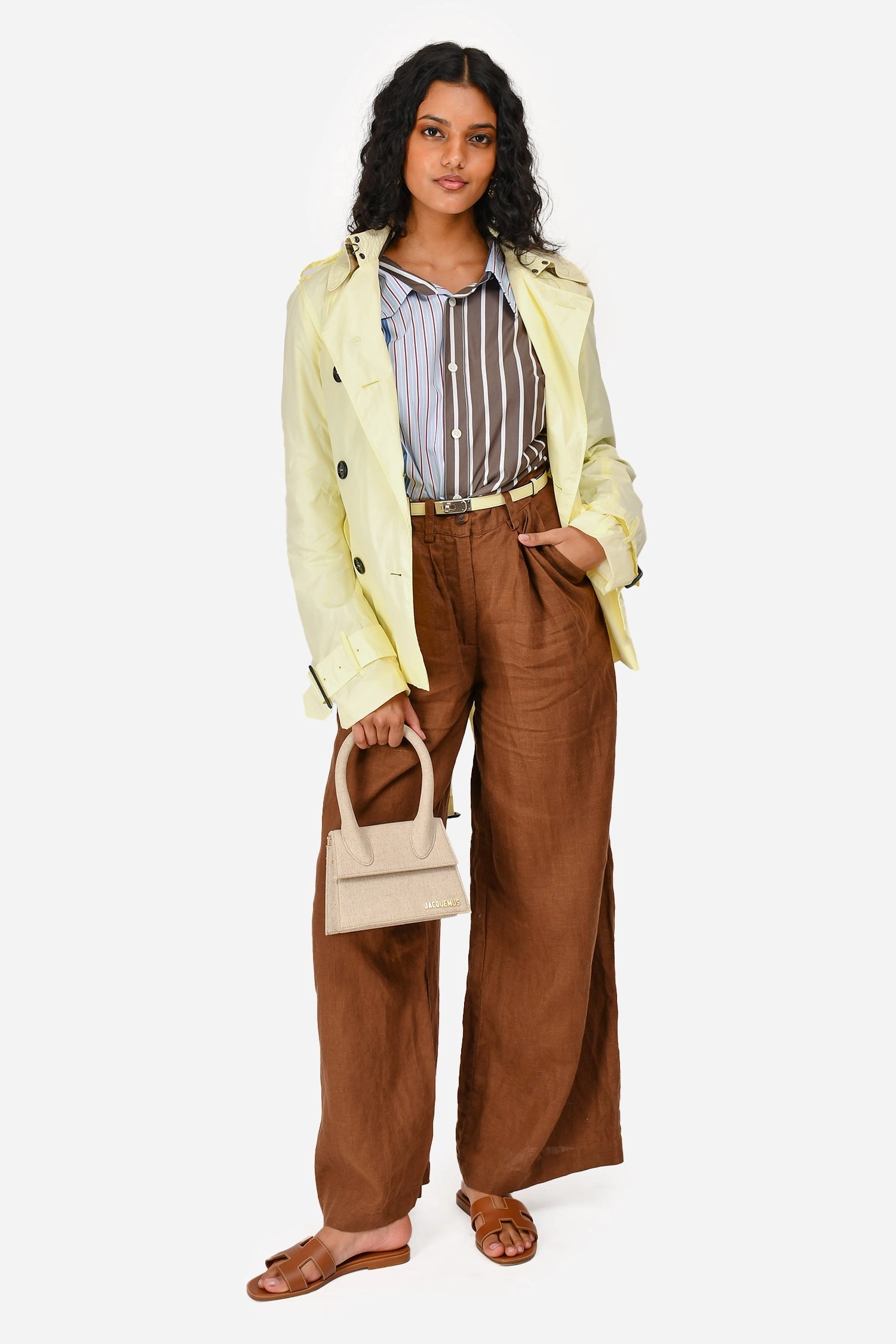 Jacquemus Beige Canvas 'Le Chiquito' Moyen Bag