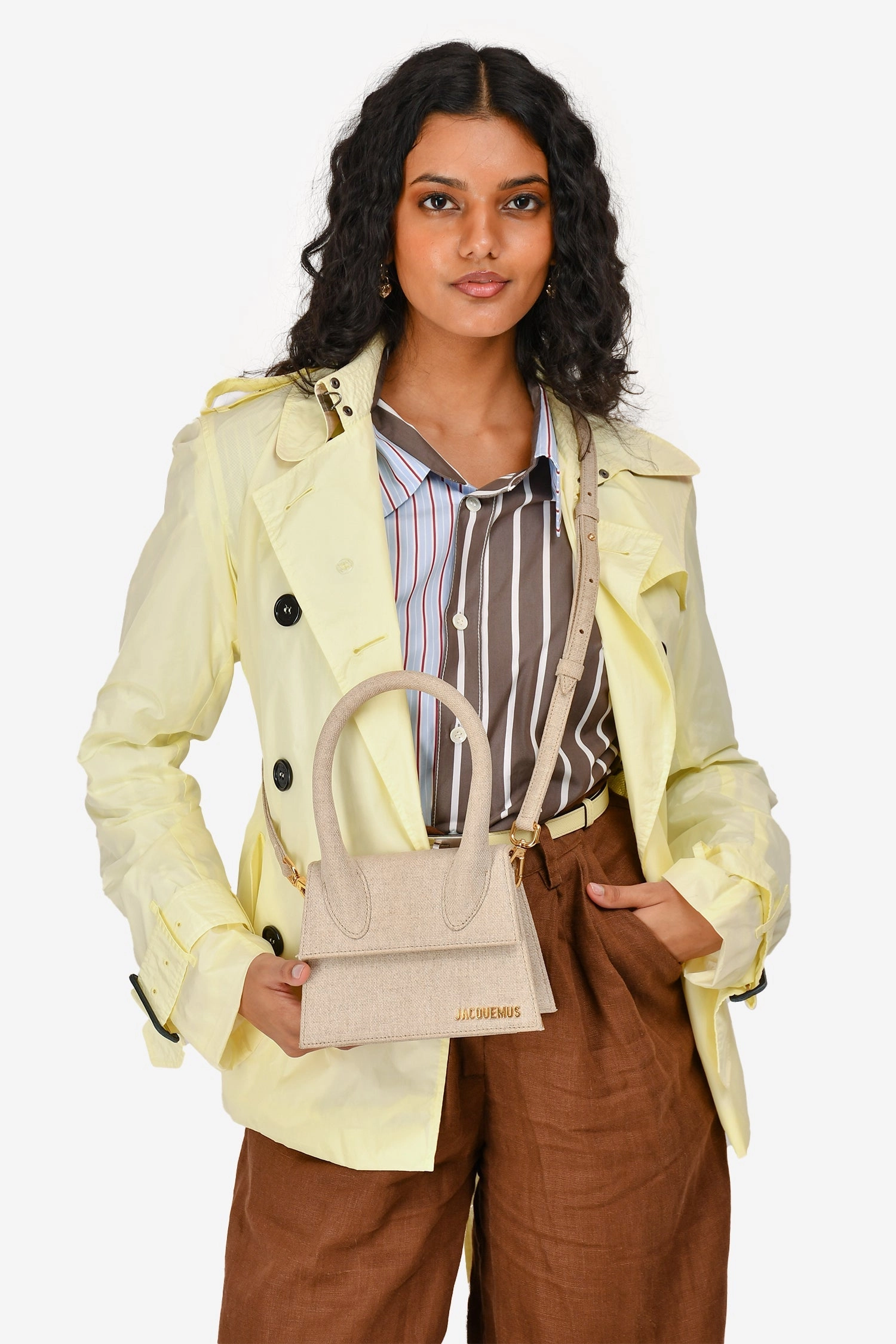 Jacquemus Beige Canvas 'Le Chiquito' Moyen Bag