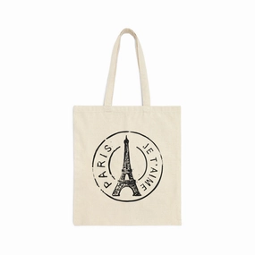 Je T'aime Paris Canvas Tote Bag