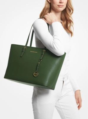 Jet Set Medium Saffiano Leather Top-Zip Tote Bag