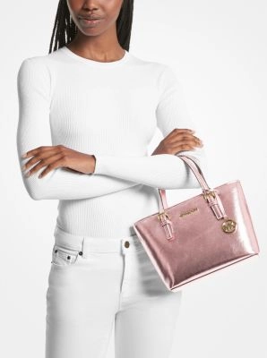 Jet Set Travel Extra-Small Metallic Top-Zip Tote Bag