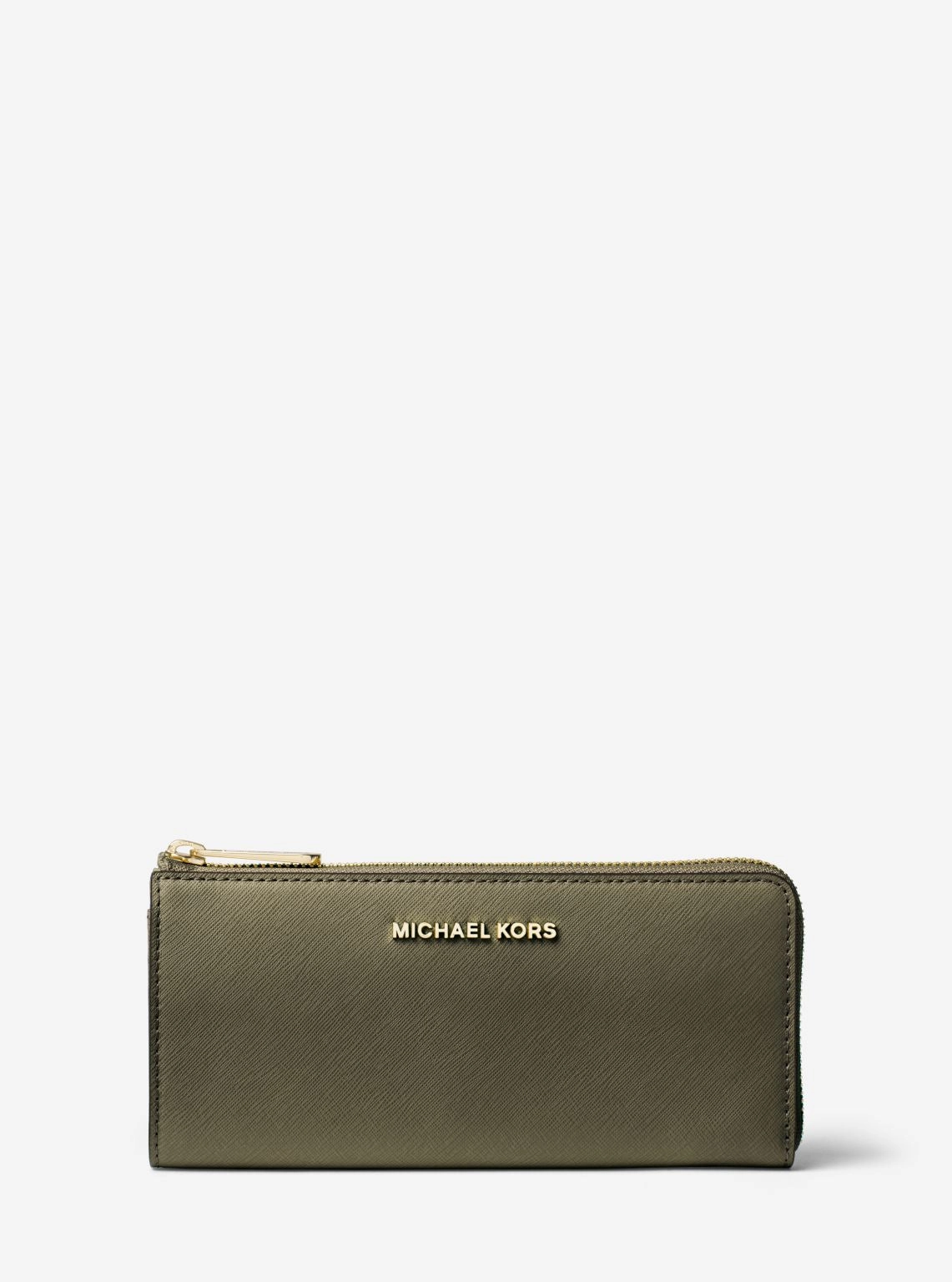 Jet Set Travel Large Saffiano Leather Quarter-Zip Wallet