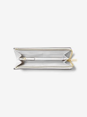 Jet Set Travel Large Saffiano Leather Quarter-Zip Wallet