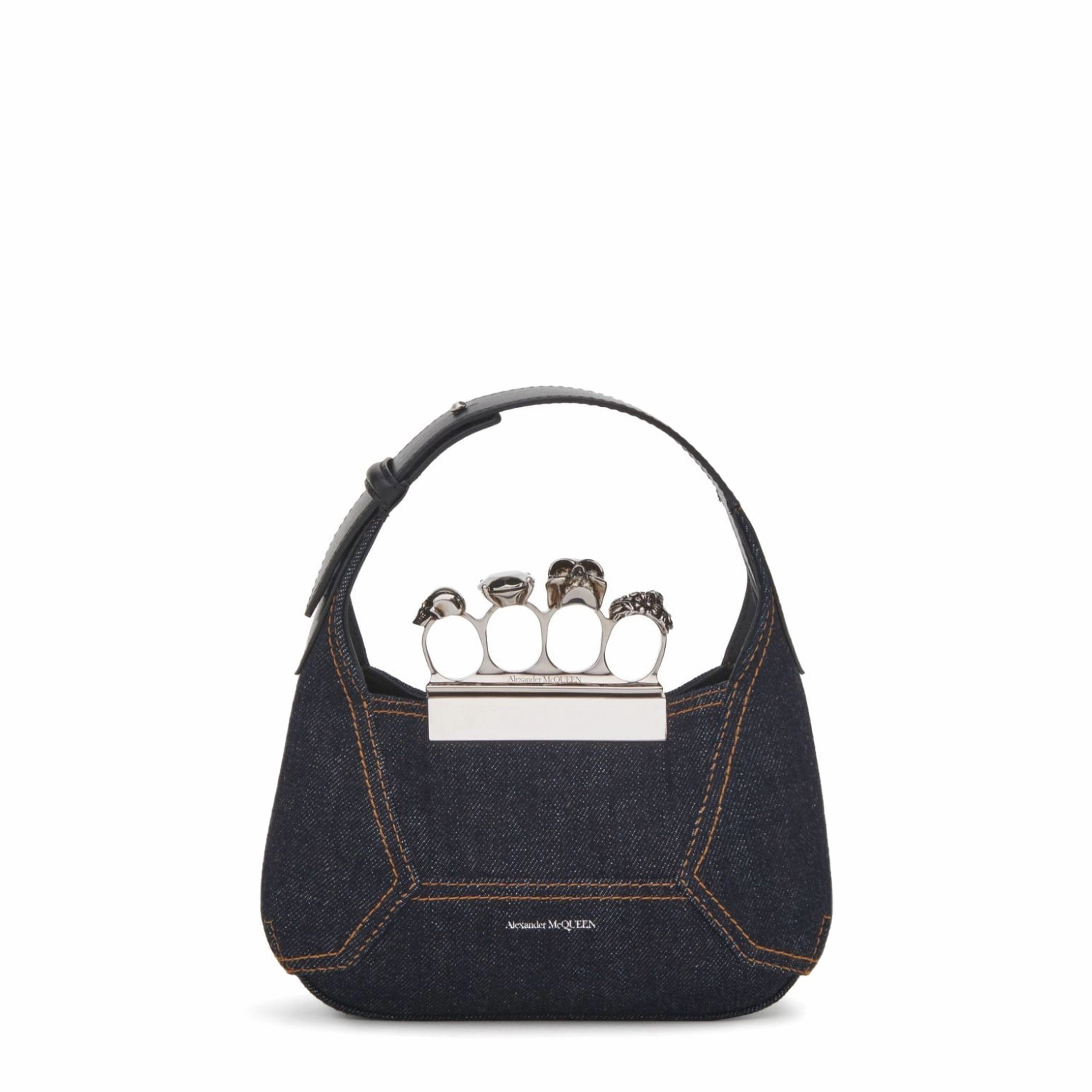 Jewelled Hobo Mini Bag, Denim