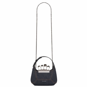 Jewelled Hobo Mini Bag, Denim