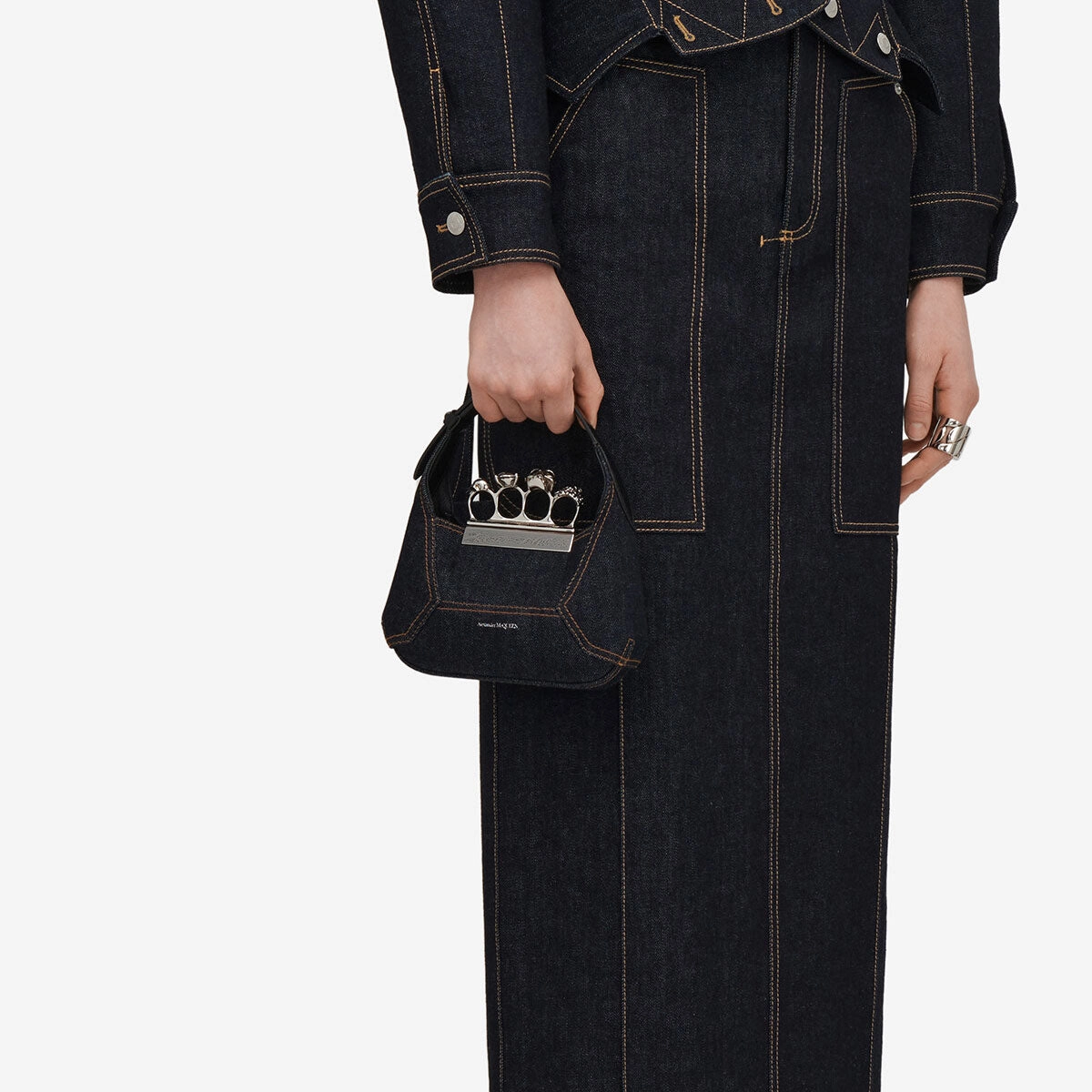 Jewelled Hobo Mini Bag, Denim