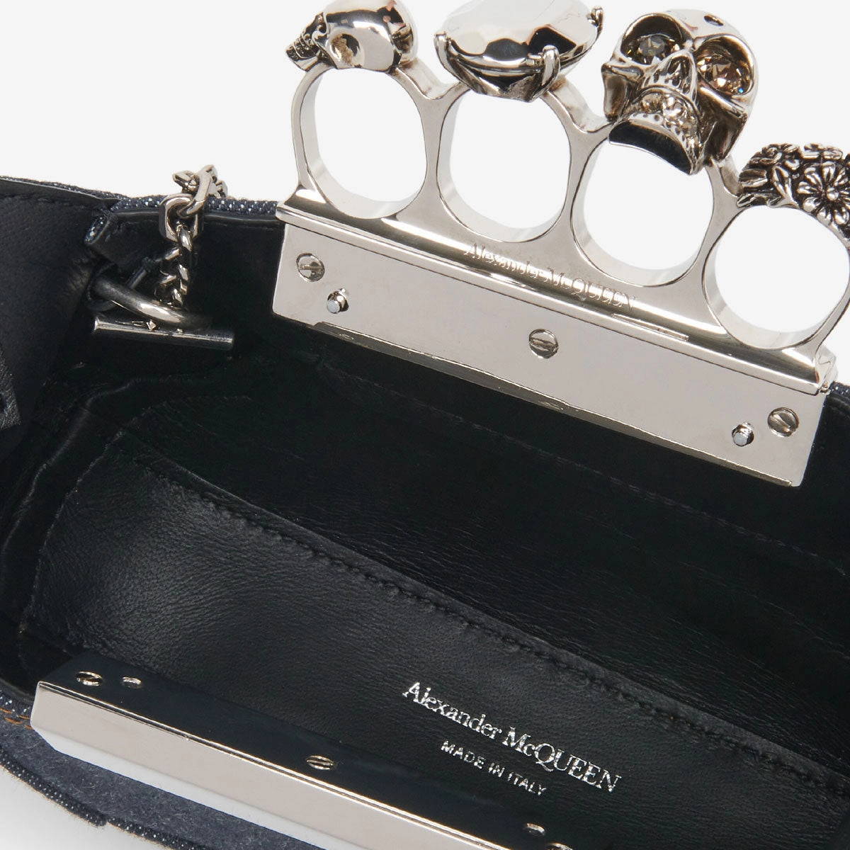 Jewelled Hobo Mini Bag, Denim