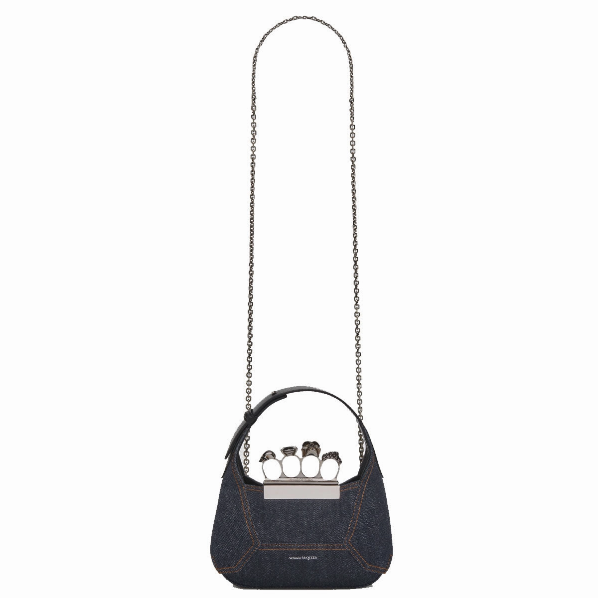 Jewelled Hobo Mini Bag, Denim