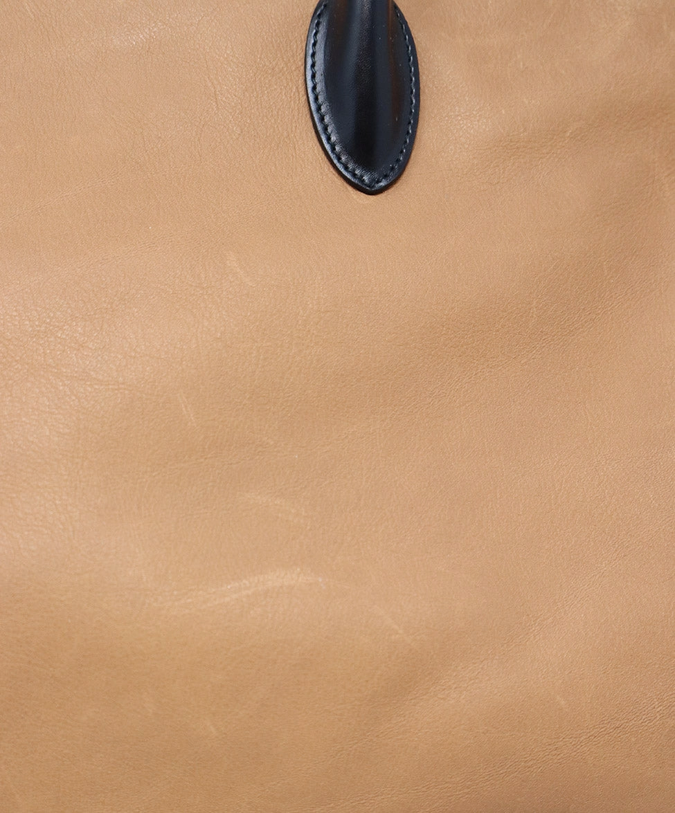 Jil Sander Brown Black & Coral Leather Satchel