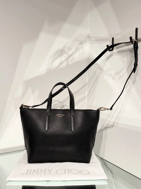 JIMMY CHOO Bria Leather Handle Shoulder Crossbody Tote