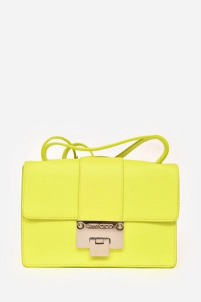 Jimmy Choo Neon Yellow Leather Mini Rebel Crossbody Bag