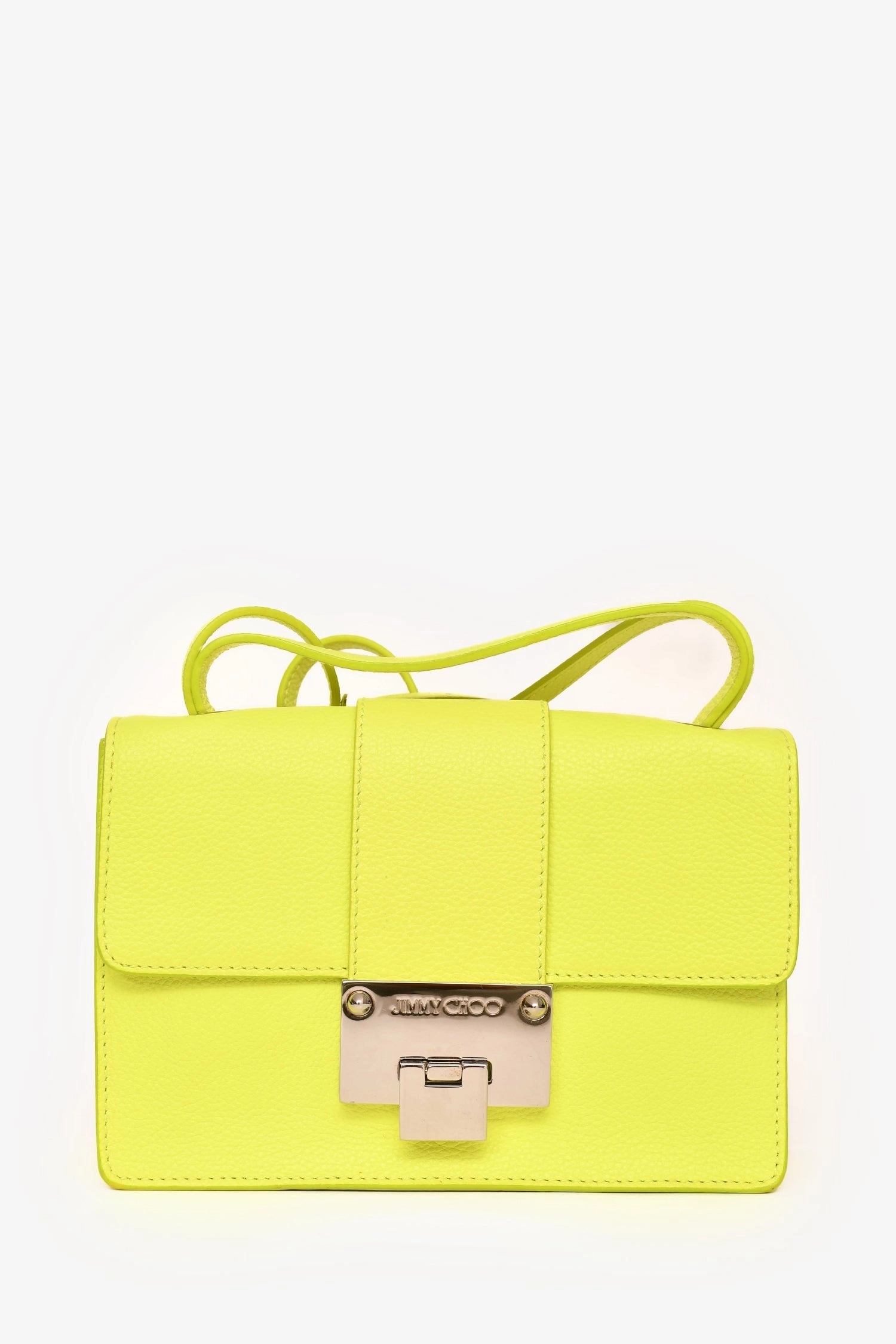 Jimmy Choo Neon Yellow Leather Mini Rebel Crossbody Bag