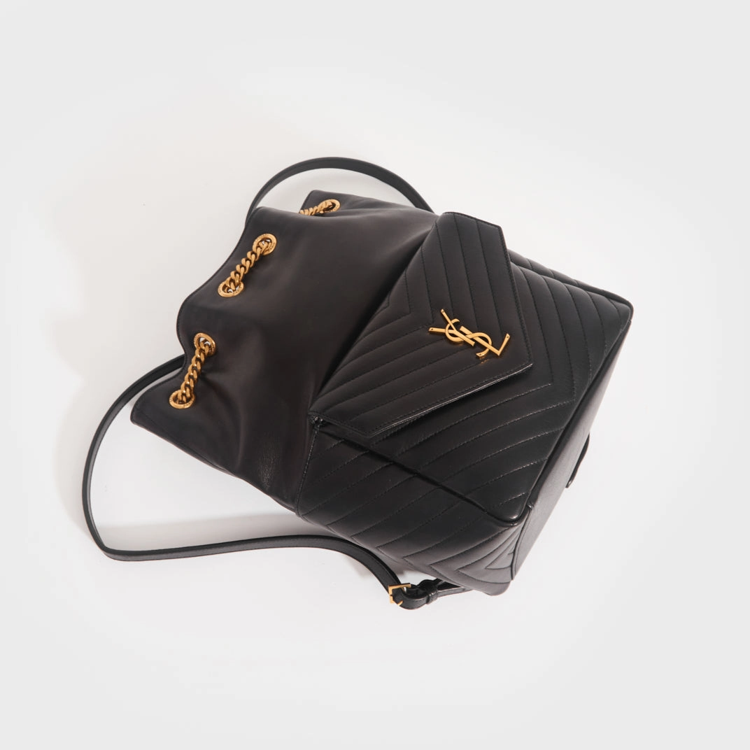Joe Matelass Leather Backpack in Black