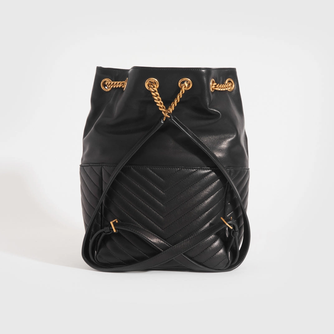 Joe Matelass Leather Backpack in Black
