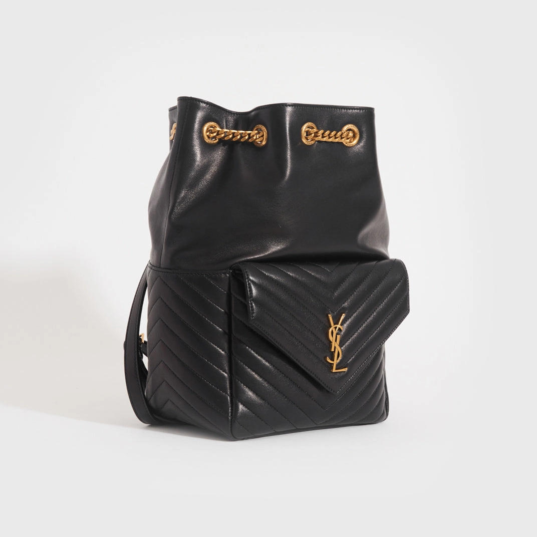 Joe Matelass Leather Backpack in Black