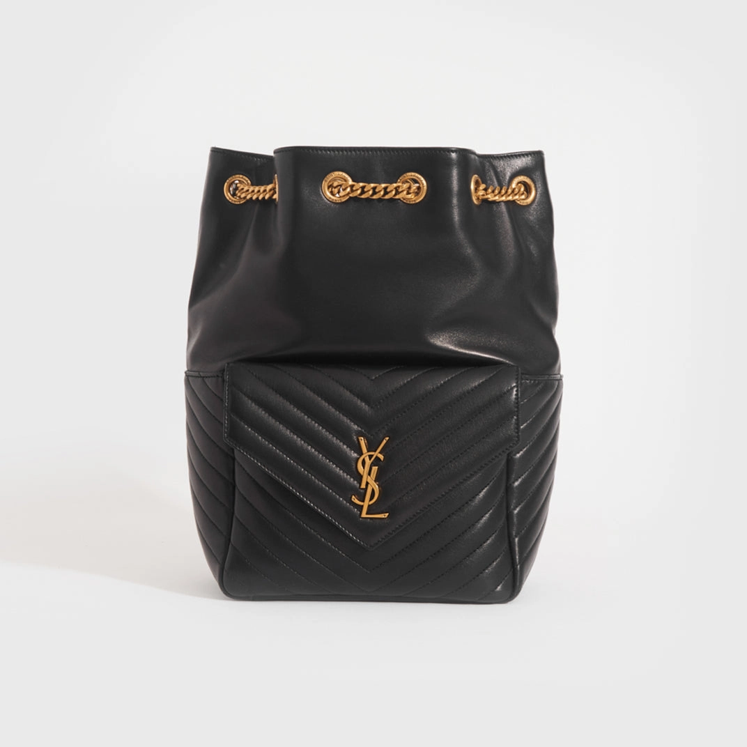 Joe Matelass Leather Backpack in Black