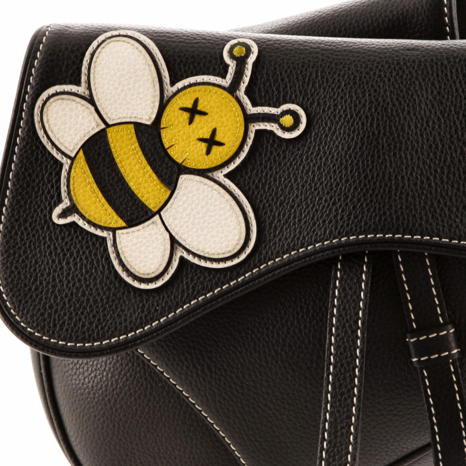 KAWS Saddle Crossbody Bag Leather with Applique