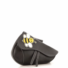 KAWS Saddle Crossbody Bag Leather with Applique