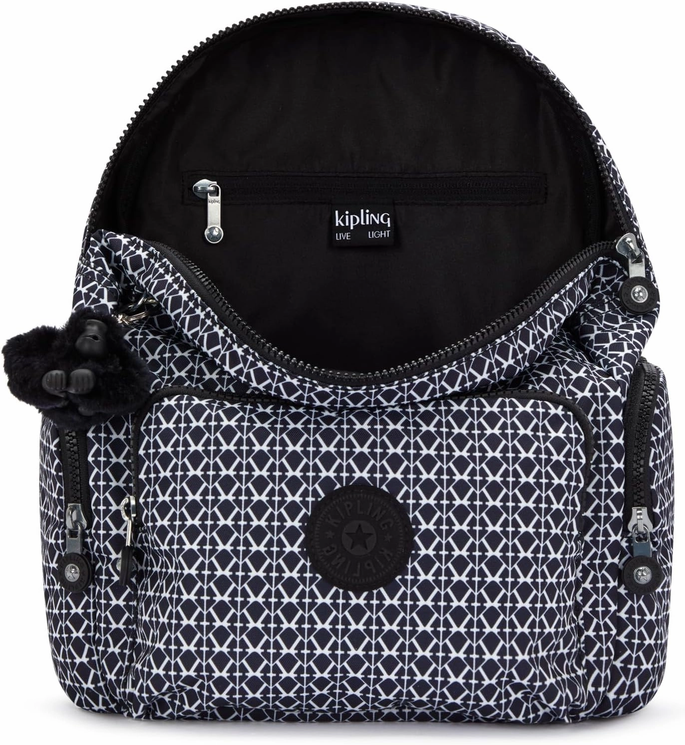 Kipling City Zip Small  Backpack Signature Print