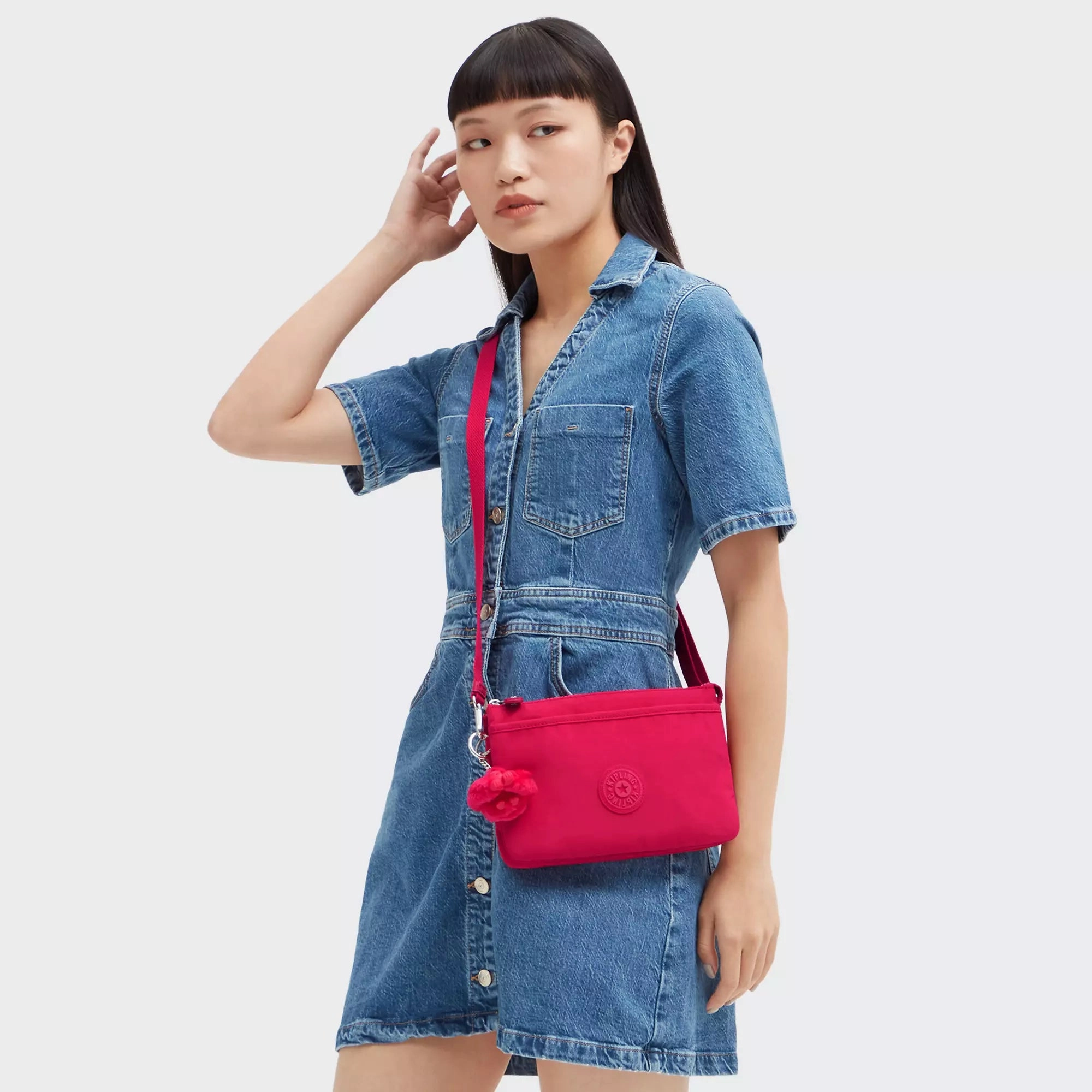 Kipling Riri Crossbody Bag - Confetti Pink